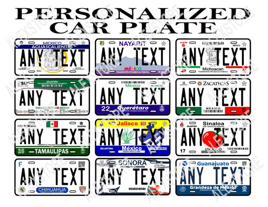 Custom License plate México States Novelty Car Plate, Personalized Car Plates México Placas personalizadas de los Estados de México